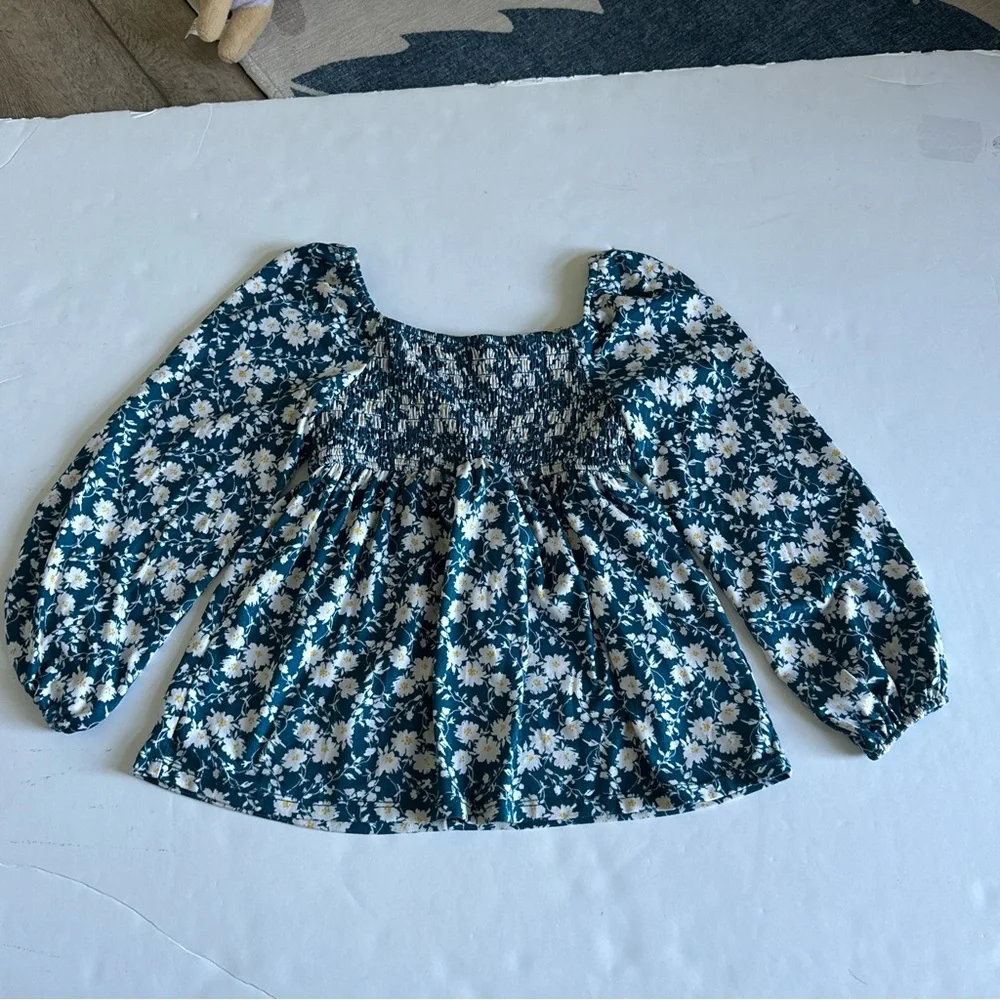 Willow & Root Floral Smocked Top